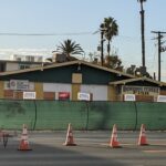 The Bourbon Street Fish building in October 2022. The building was demolished shortly after and the plot has been vacant since.